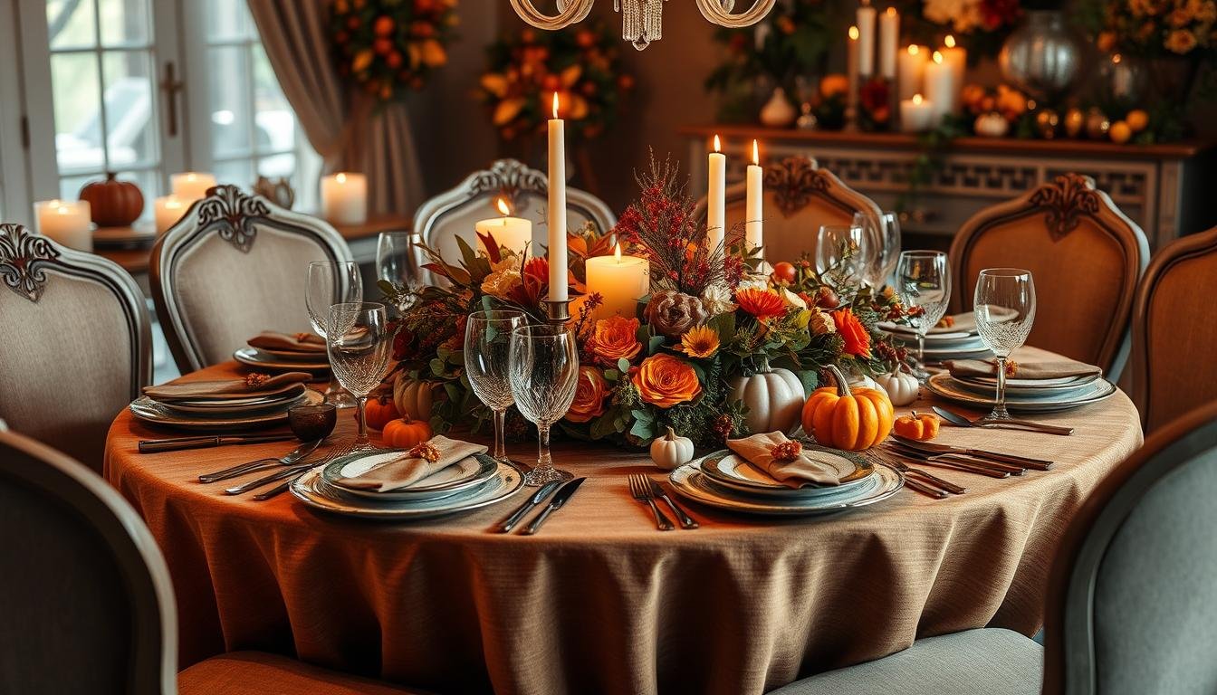 round table thanksgiving tablescape