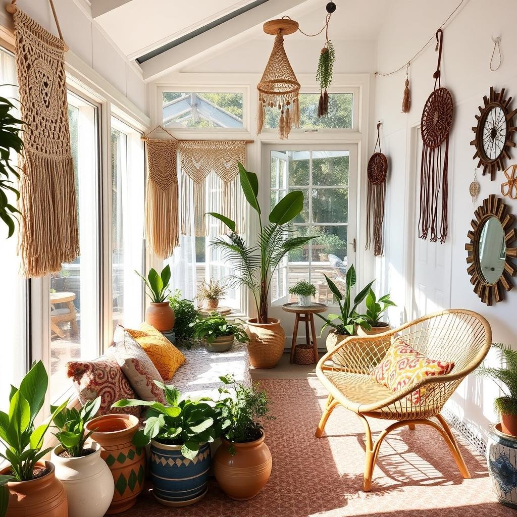 Bohemian Sunroom Decorative Accents