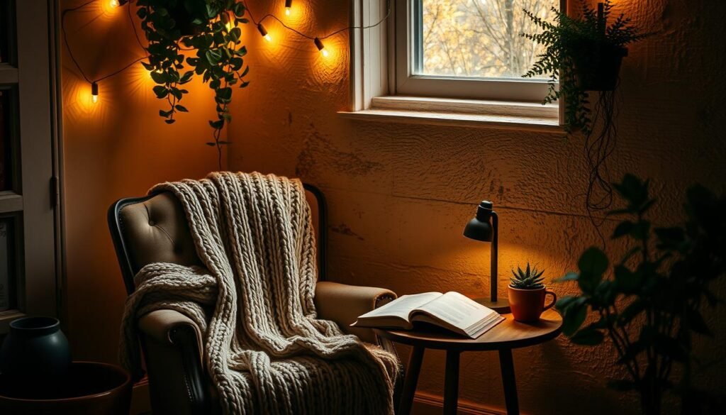 Cozy lighting nook