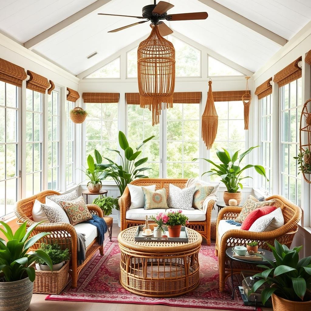 Rattan Furniture in Sunroom