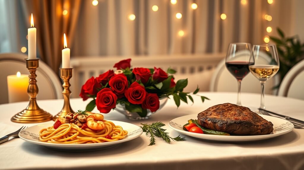 Table dinner for Valentines date night