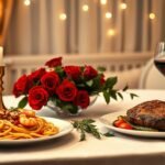 Table dinner for Valentines date night