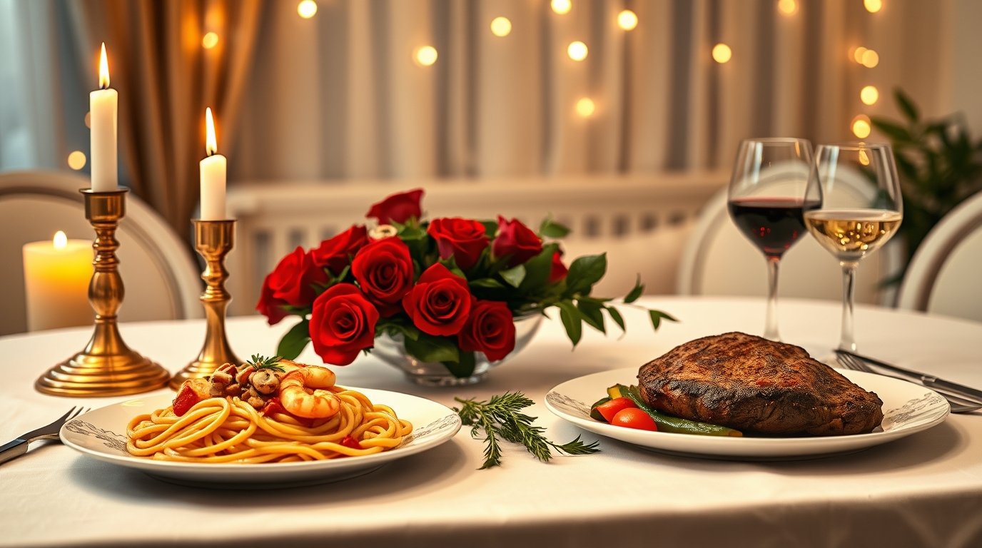 Table dinner for Valentines date night