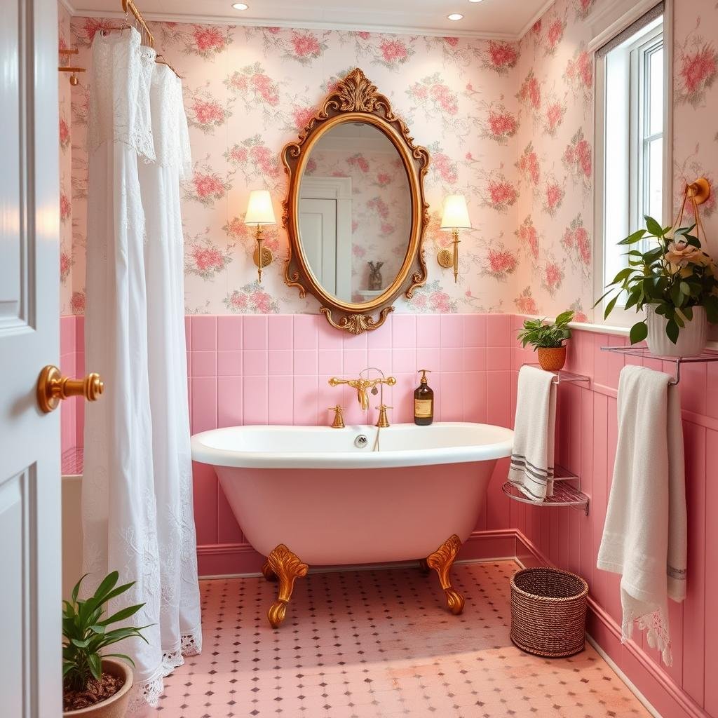 Vintage Pink Bathroom Design Elements Vintage Pink Bathroom Design Elements