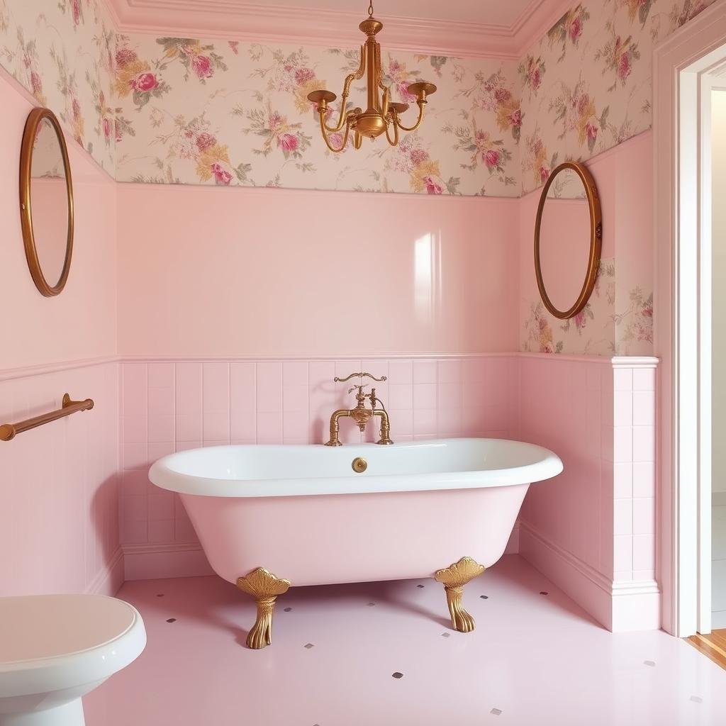 Vintage Pink Bathroom Design Inspiration Vintage Pink Bathroom Design Inspiration