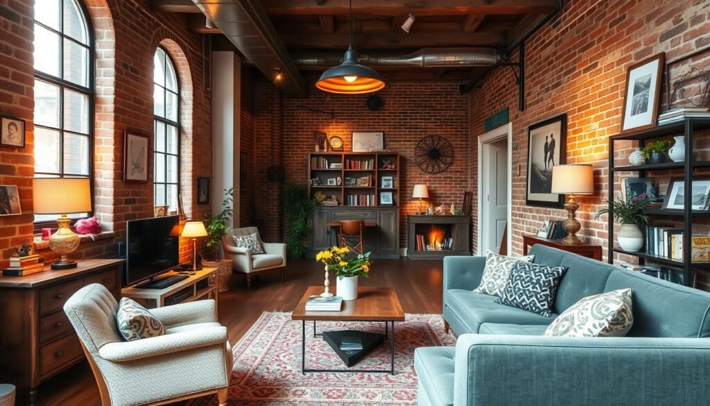 exposed brick walls