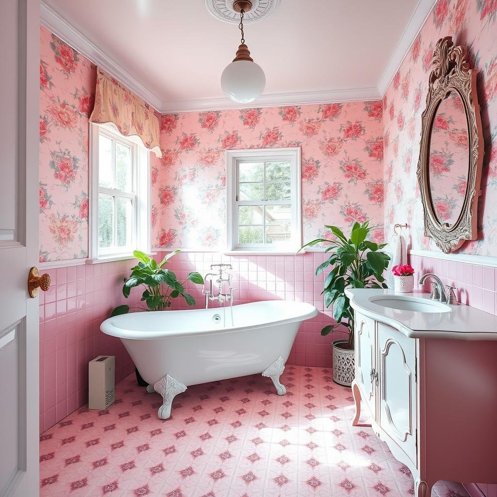 vintage pink bathroom inspiration